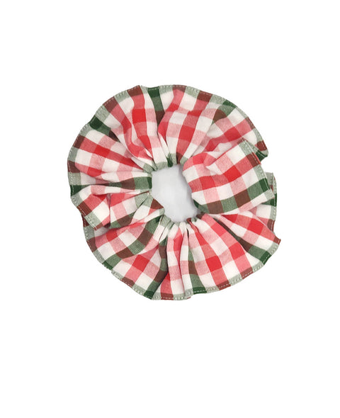 Tara Seersucker Check Scrunchie