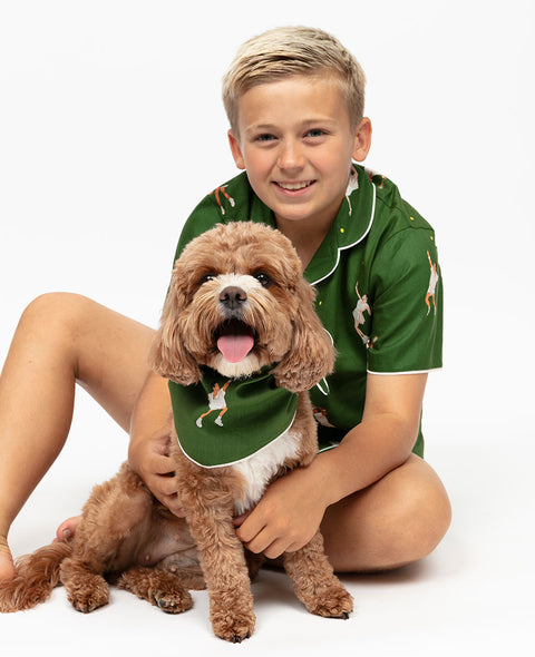 Charlie Tennis Print Dog Neckerchief