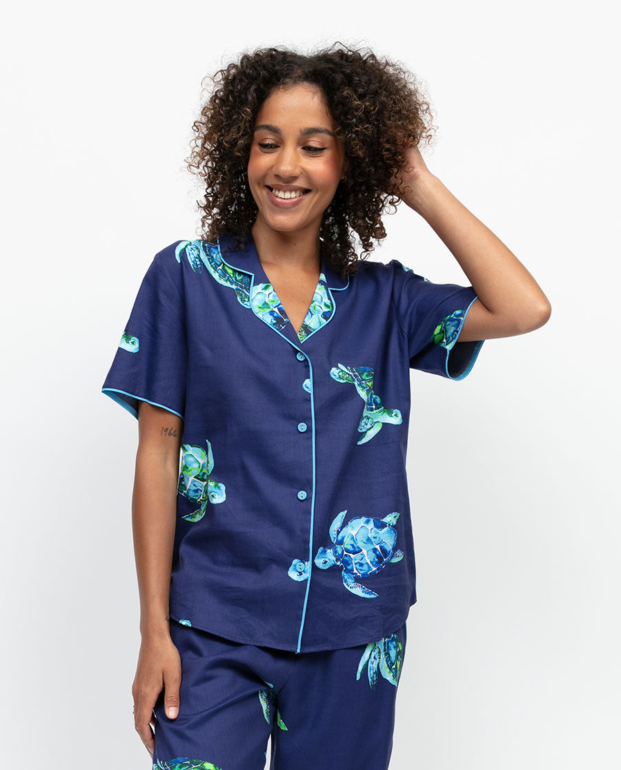 Ashley Womens Turtle Print Pyjama Top