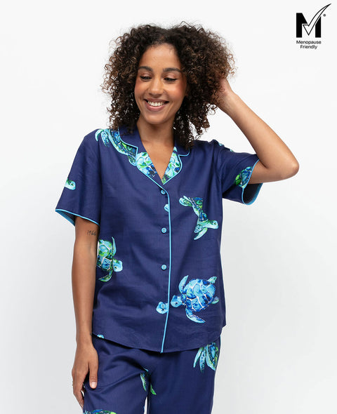 Ashley Womens Turtle Print Pyjama Top