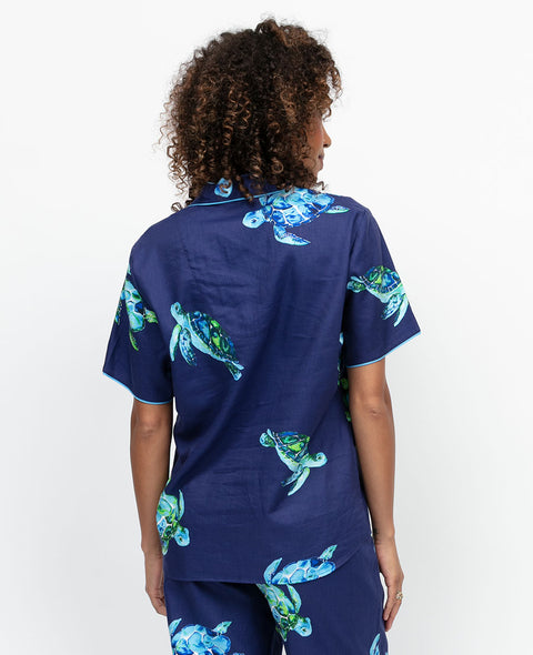 Ashley Womens Turtle Print Pyjama Top
