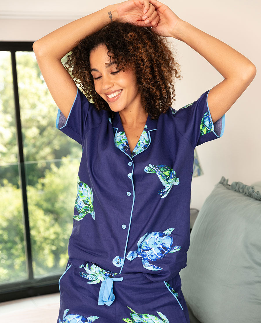 Ashley Womens Turtle Print Pyjama Top
