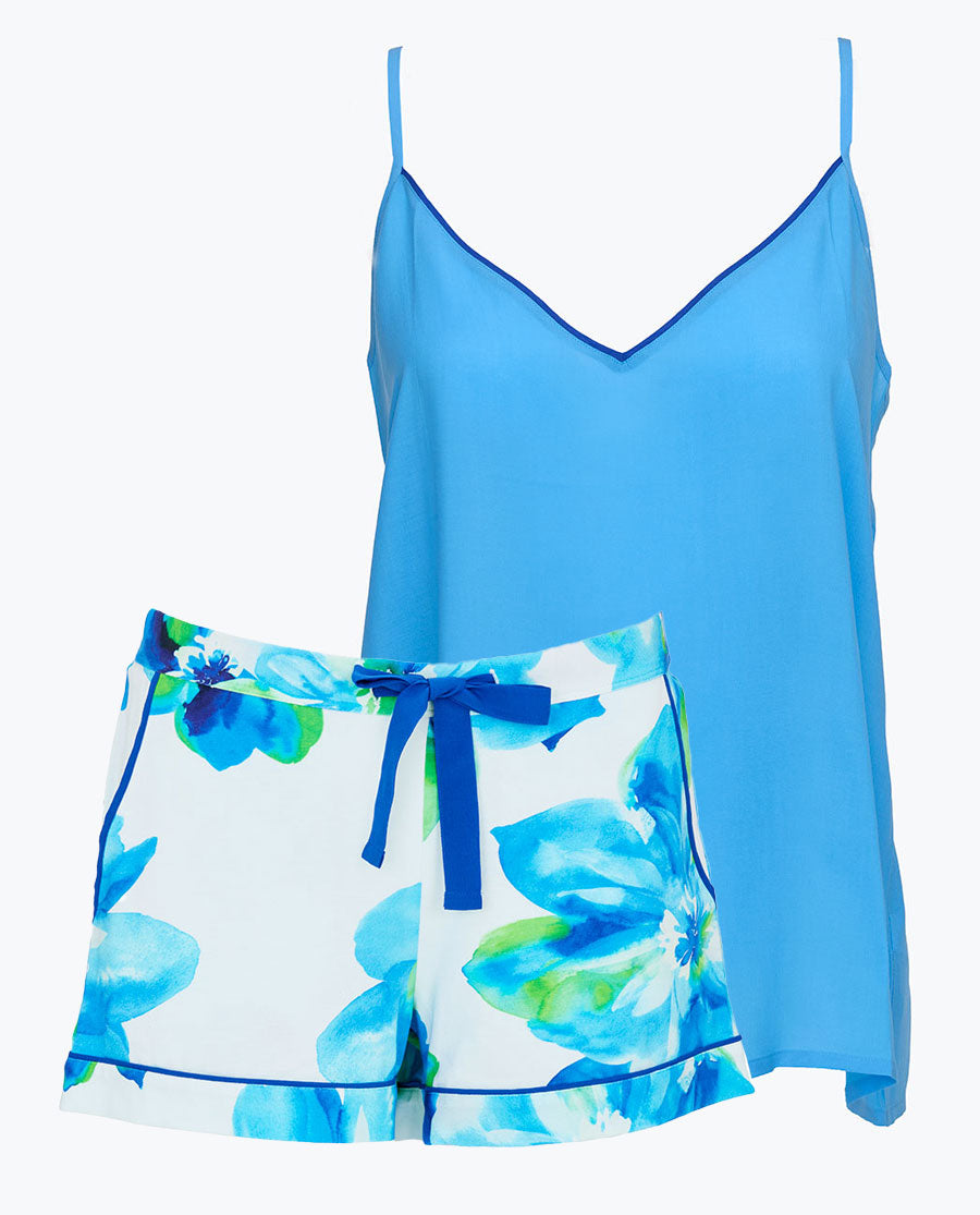 Ashley Womens Modal Cami and Floral Printed Jersey Shorty Set