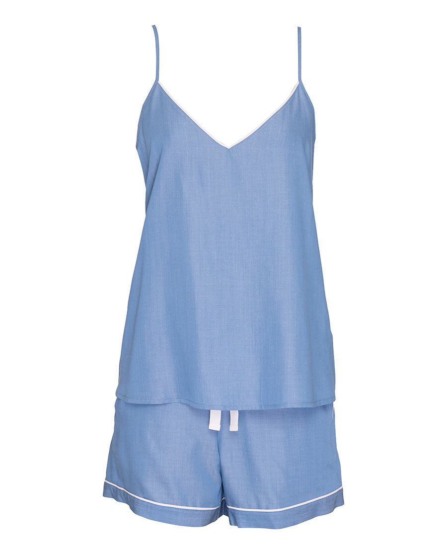 The Denim Edit Womens Chambray Cami and Shorts Set