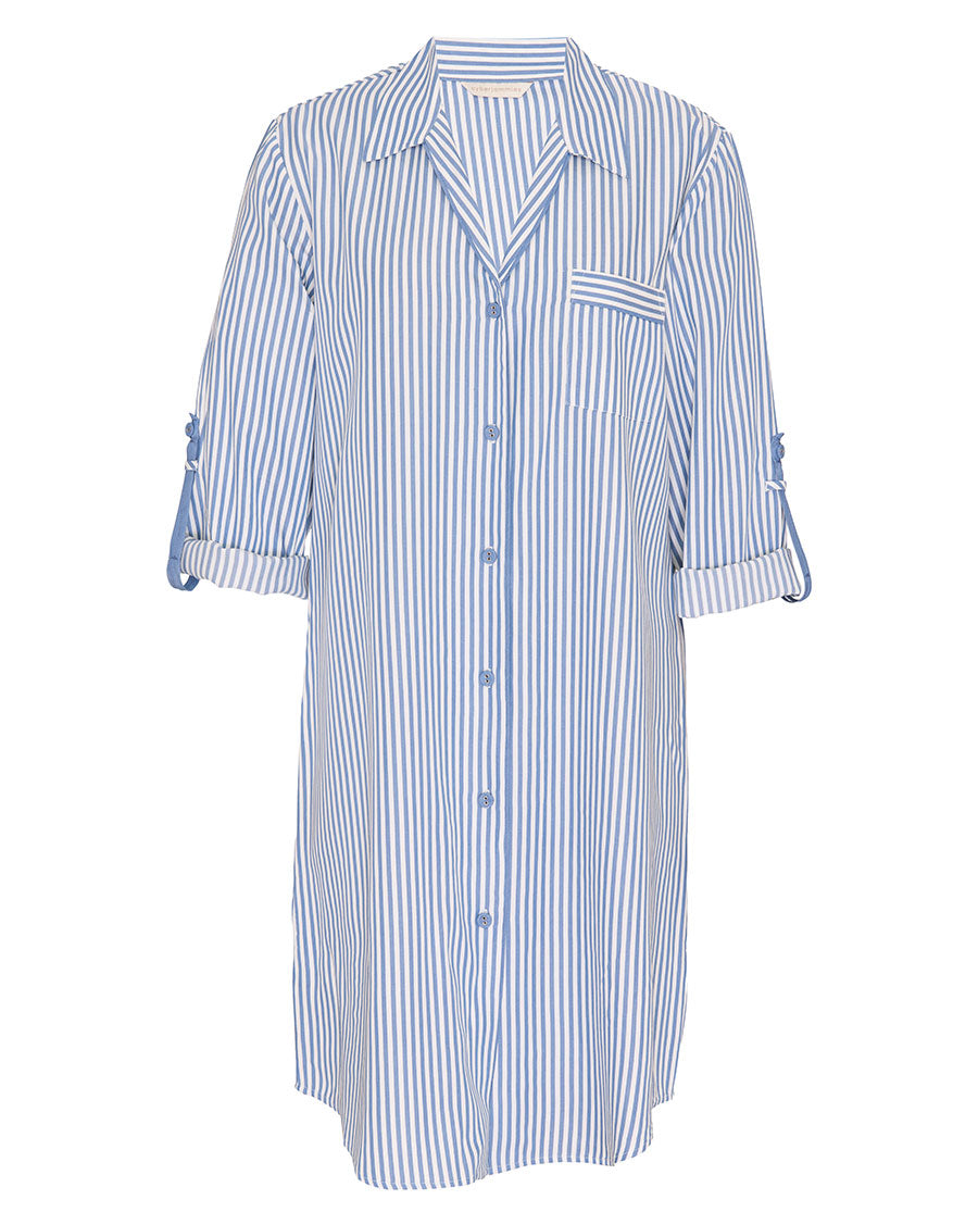 The Denim Edit Womens Chambray Stripe Nightshirt