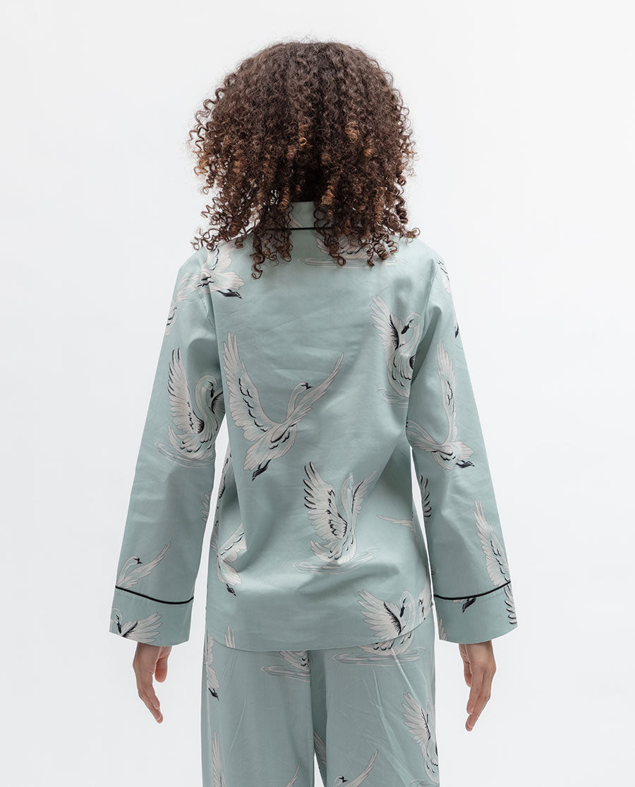 Grace Womens Swan Print Pyjama Top
