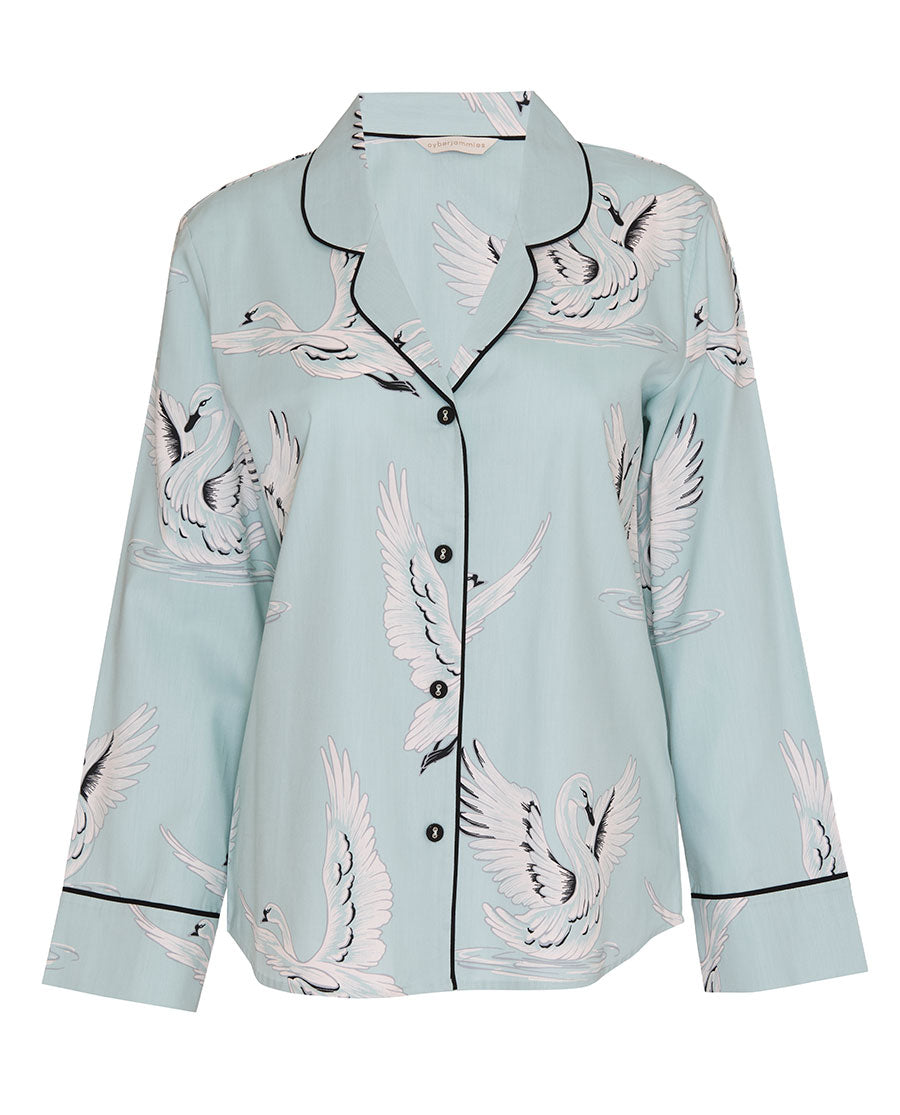 Womens Swan Print Pyjama Top