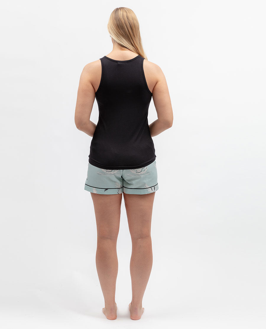 Womens Swan Print Shorts