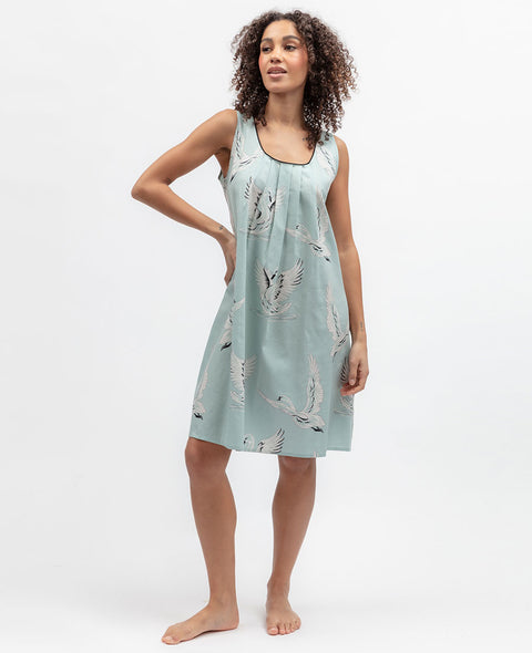 Grace Womens Swan Print Short Nightdress