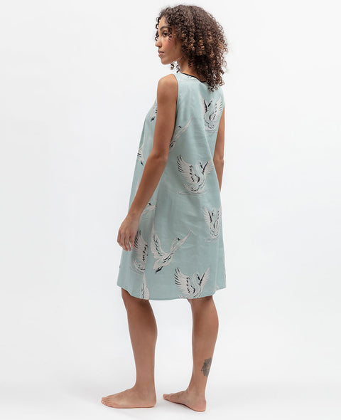 Grace Womens Swan Print Short Nightdress