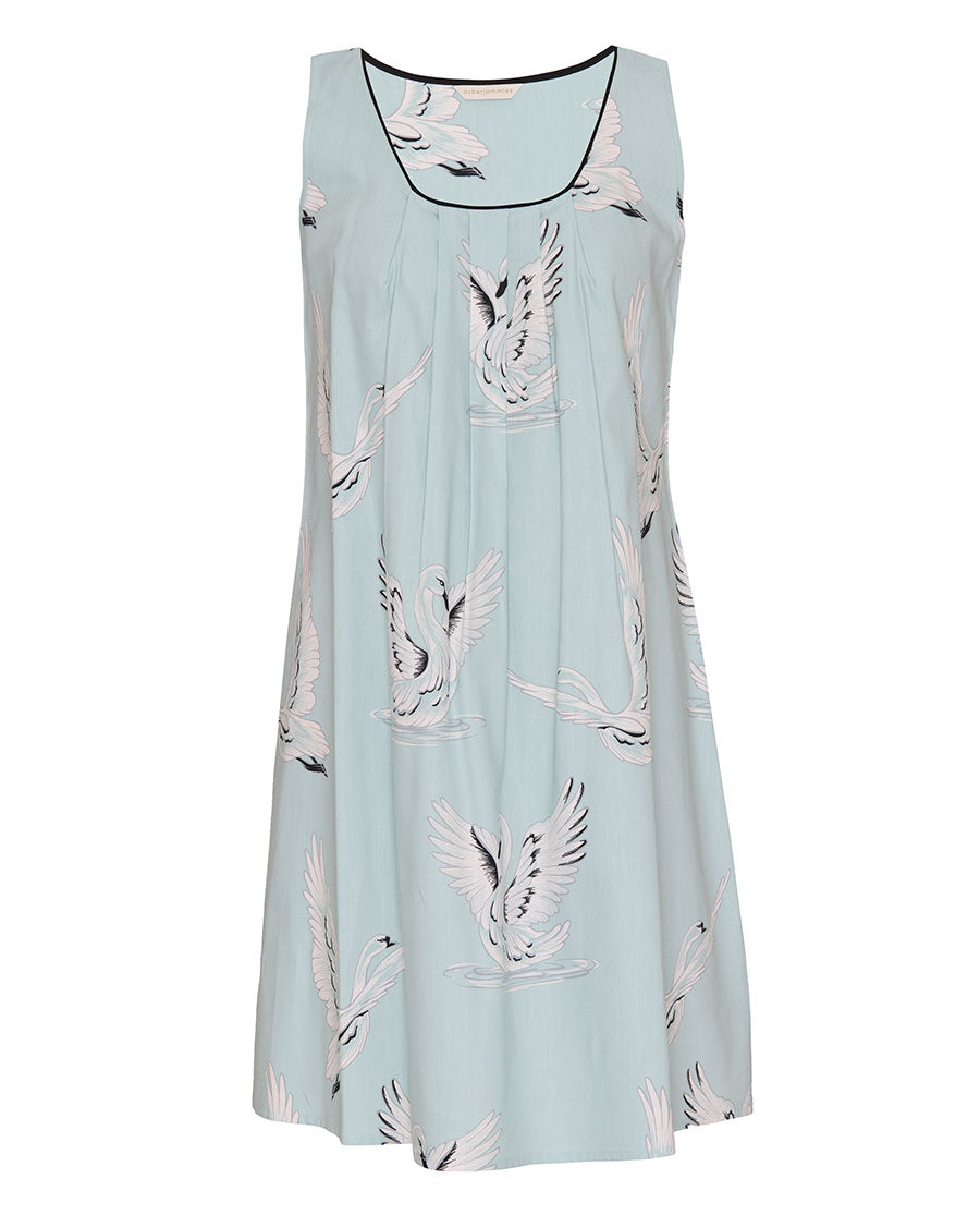 Womens Swan Print Short Nightdress