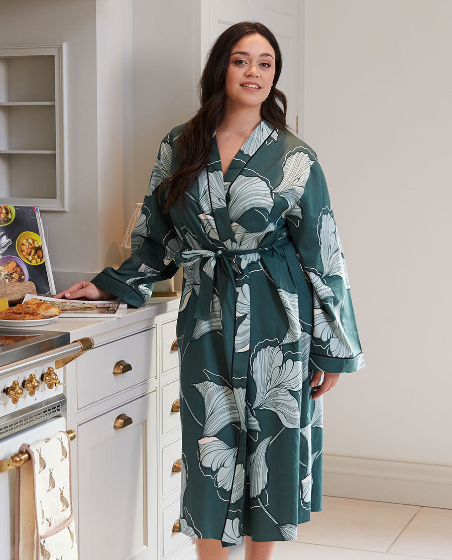 Grace Womens Floral Print Long Dressing Gown