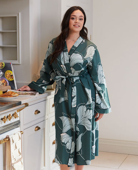 Grace Womens Floral Print Long Dressing Gown