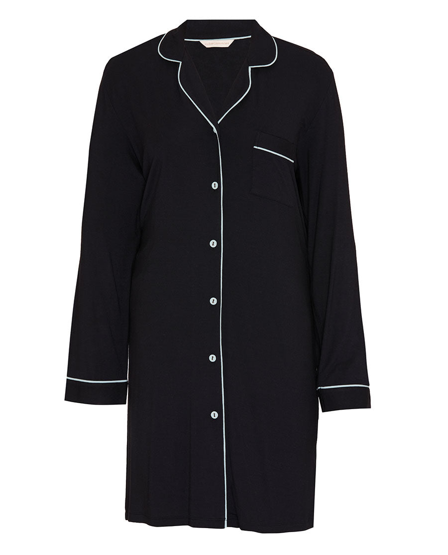 Black Womens Revere Jersey Nightshirt