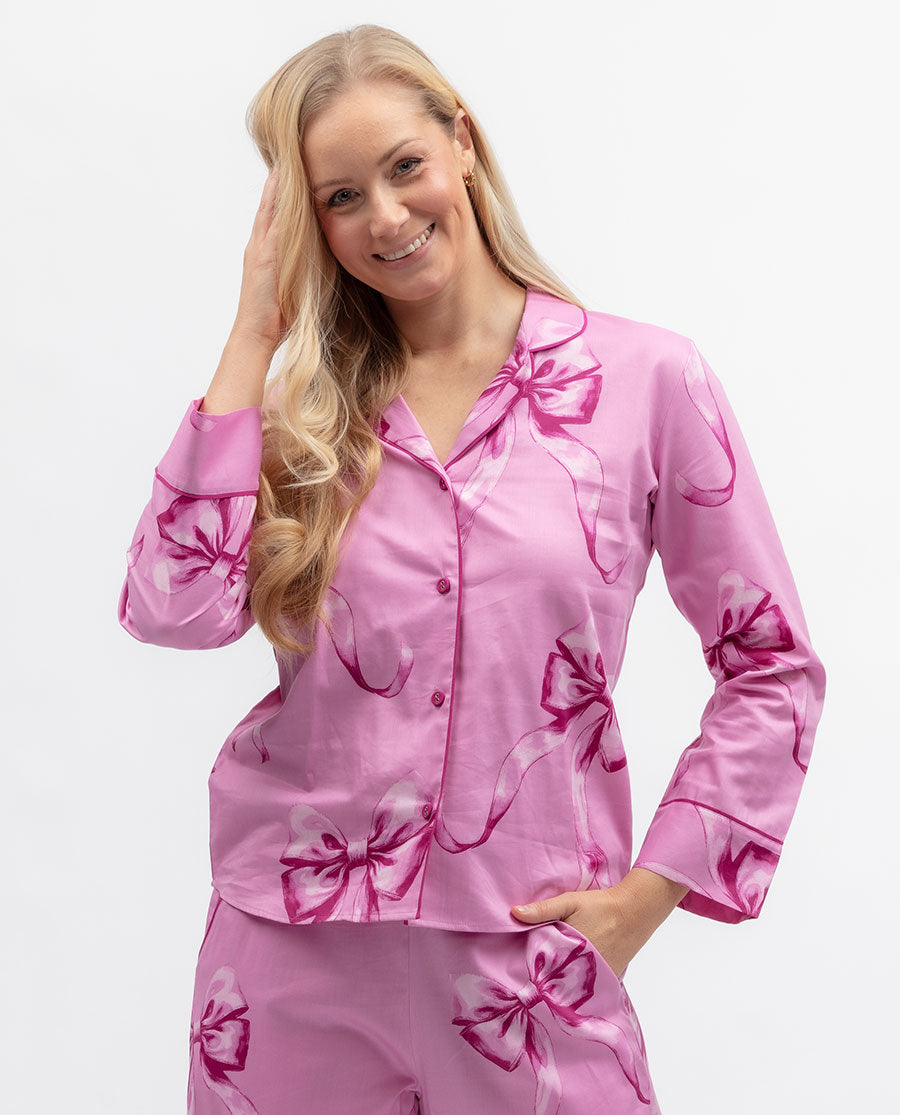 Belle Womens Bow Print Pyjama Top