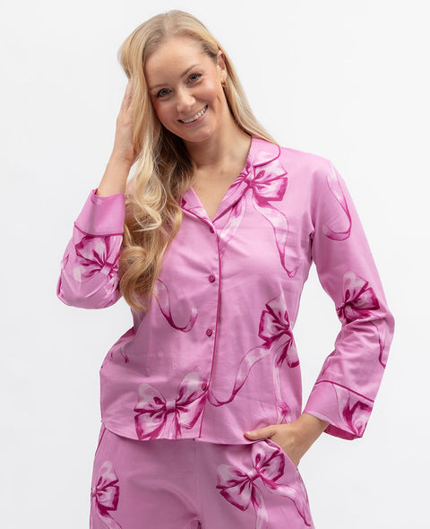 Belle Womens Bow Print Pyjama Top