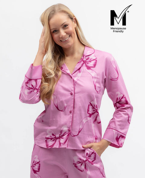 Belle Womens Bow Print Pyjama Top