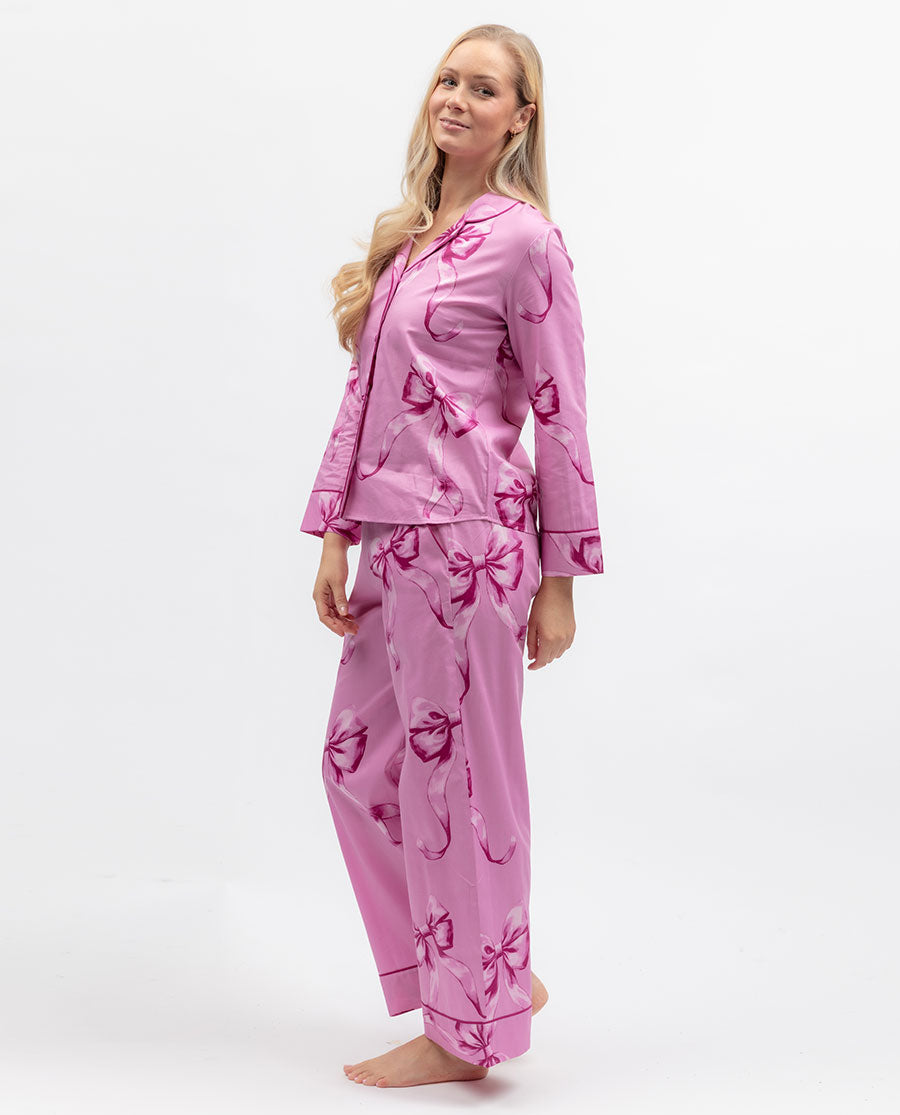 Womens Bow Print Pyjama Top