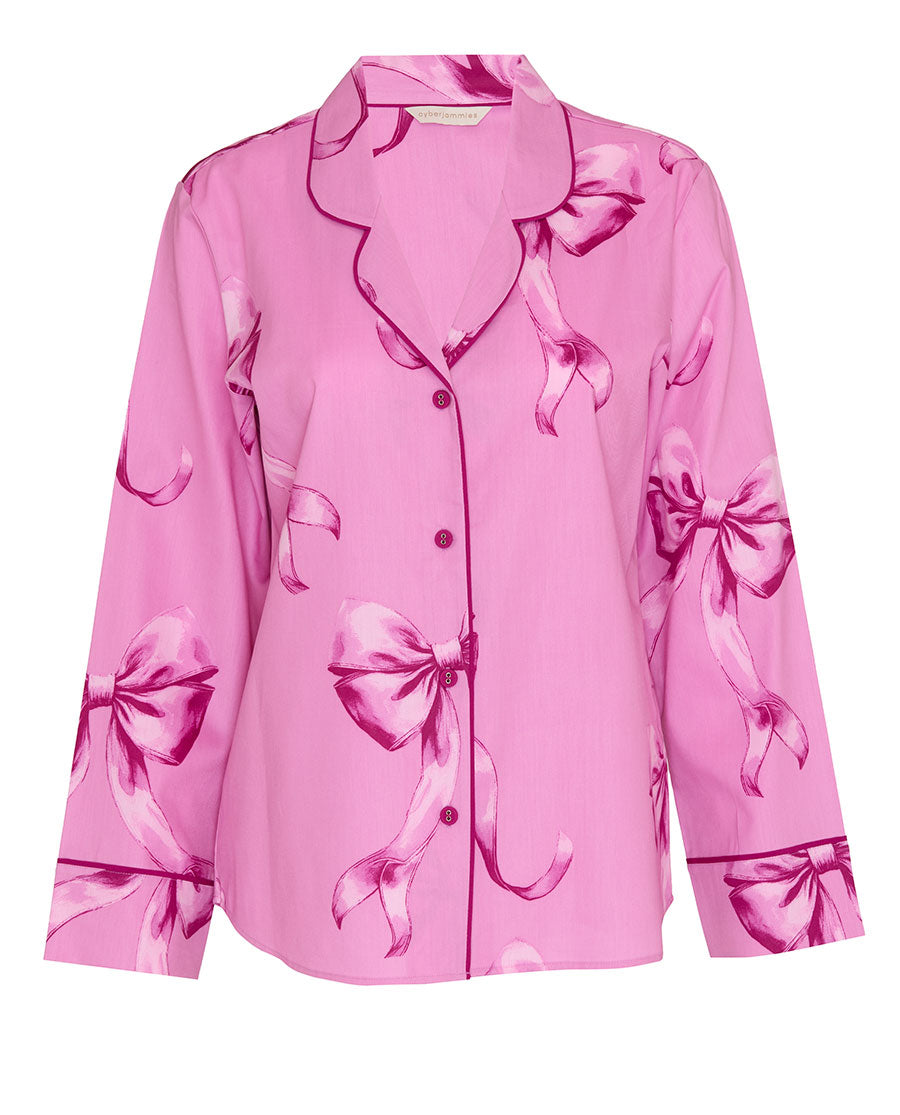 Womens Bow Print Pyjama Top