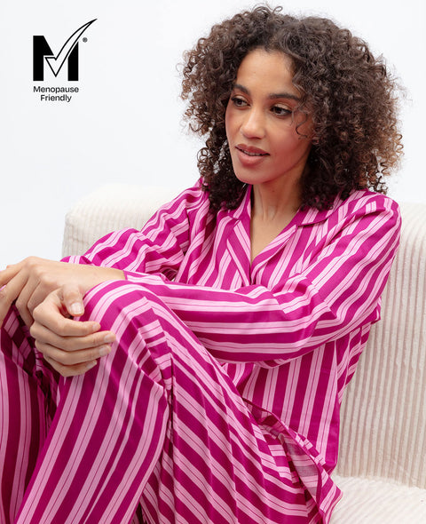 Belle Womens Printed Stripe Pyjama Set