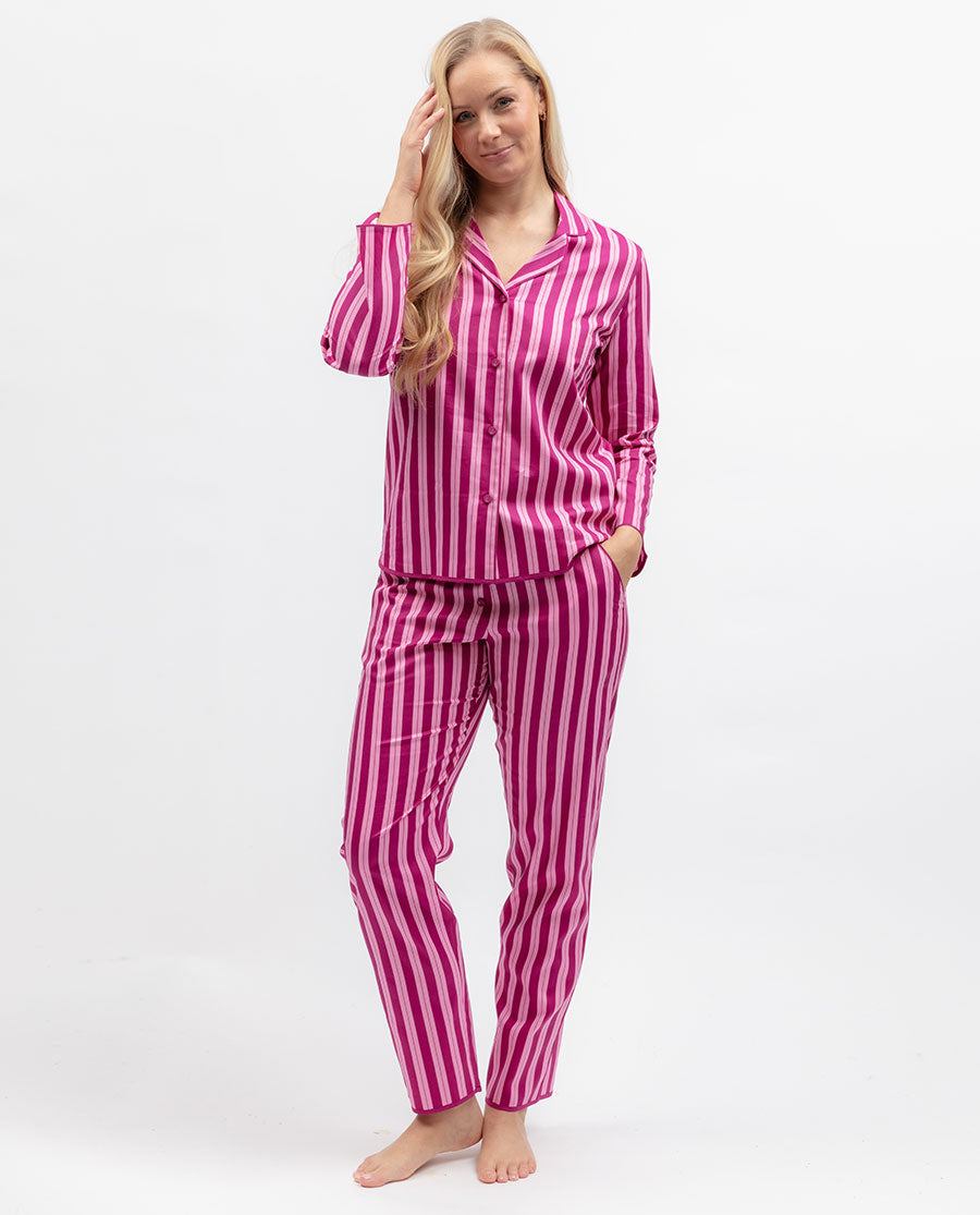 Belle Womens Printed Stripe Pyjama Set