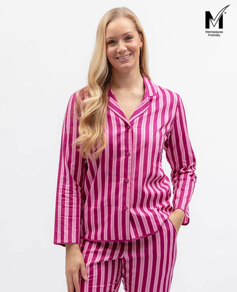 Belle Womens Printed Stripe Pyjama Top