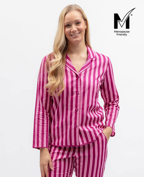 Belle Womens Printed Stripe Pyjama Top
