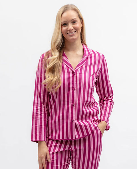 Belle Womens Printed Stripe Pyjama Top