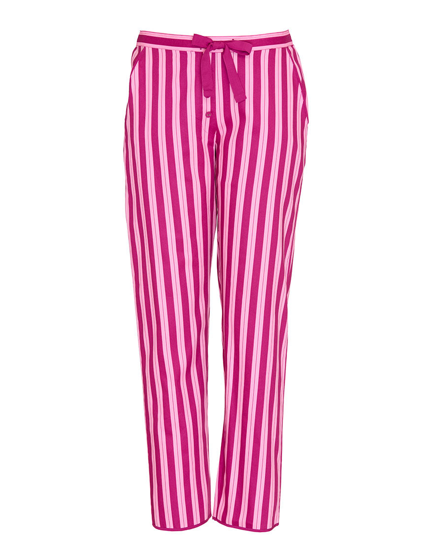 Womens Pink Printed Stripe Pyjama Bottoms