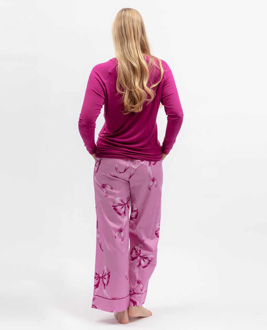 Womens Pink Slouch Jersey Pyjama Top
