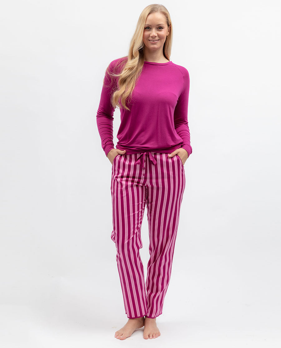 Womens Pink Slouch Jersey Pyjama Top