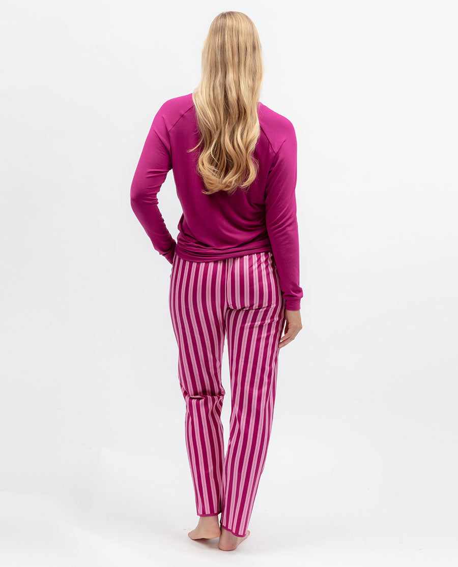 Womens Pink Slouch Jersey Pyjama Top