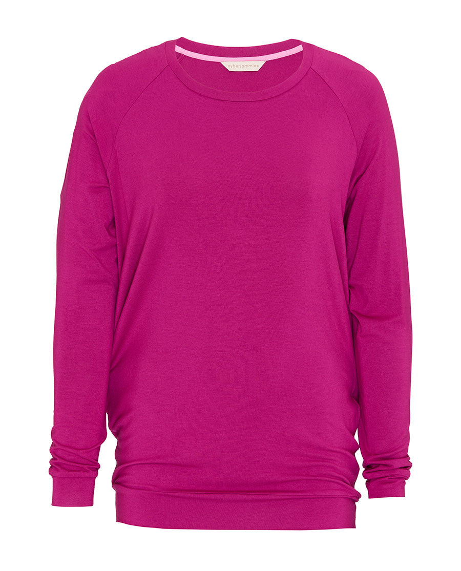 Womens Pink Slouch Jersey Pyjama Top