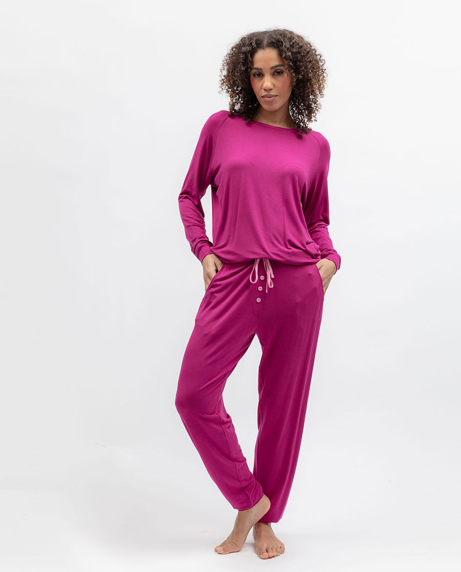 Womens Pink Jersey Pyjama Bottoms