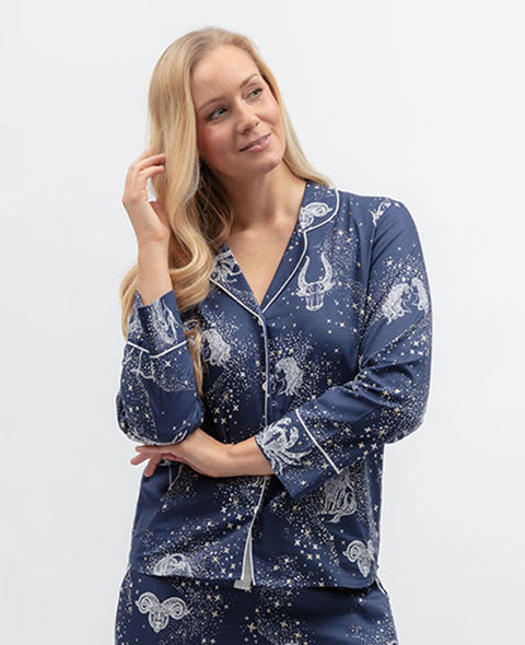 Celestial Nights Womens Zodiac Print Pyjama Top