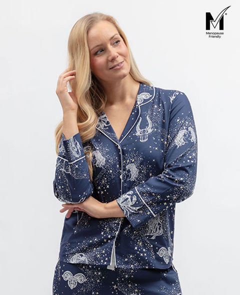 Celestial Nights Womens Zodiac Print Pyjama Top