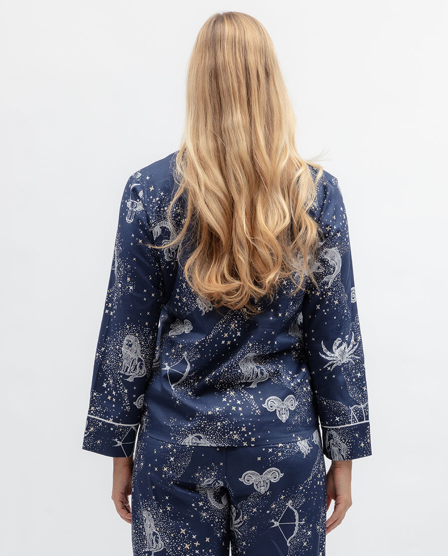 Celestial Nights Womens Zodiac Print Pyjama Top