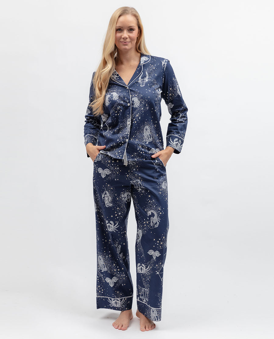 Celestial Nights Womens Zodiac Print Pyjama Top