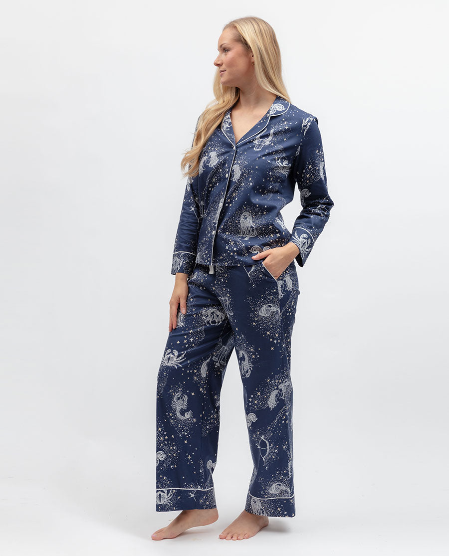 Celestial Nights Womens Zodiac Print Pyjama Top