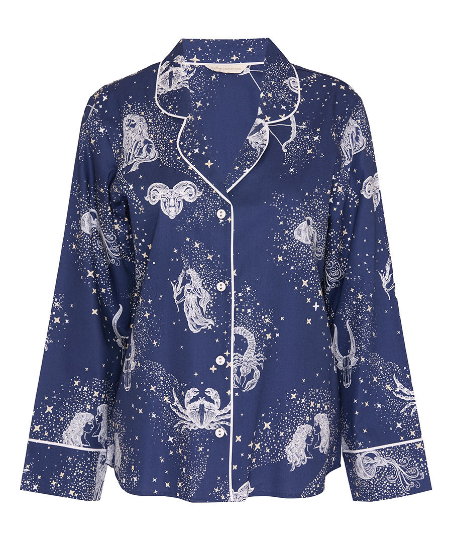 Celestial Nights Womens Zodiac Print Pyjama Top