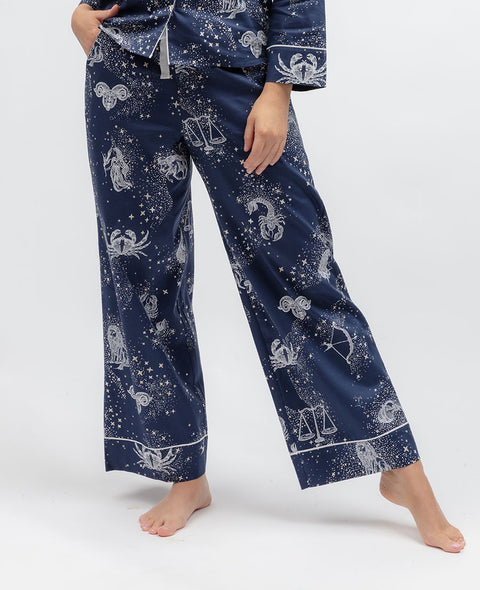 Celestial Nights Womens Zodiac Print Wide Leg Pyjama Bottoms