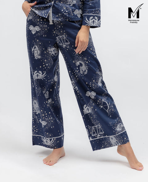 Celestial Nights Womens Zodiac Print Wide Leg Pyjama Bottoms