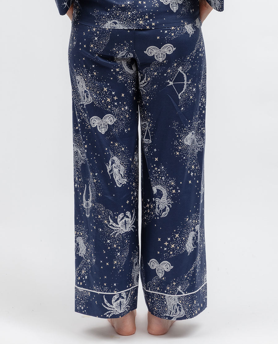 Celestial Nights Womens Zodiac Print Wide Leg Pyjama Bottoms