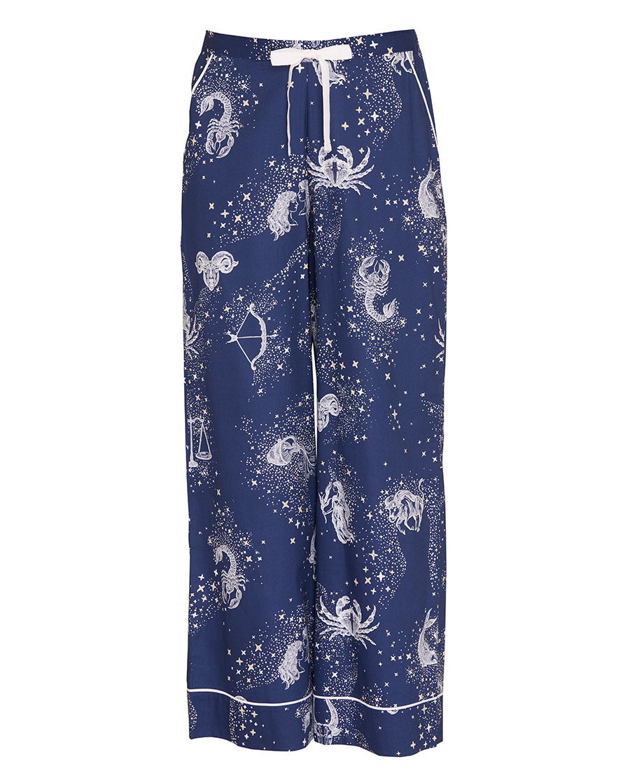 Celestial Nights Womens Zodiac Print Wide Leg Pyjama Bottoms