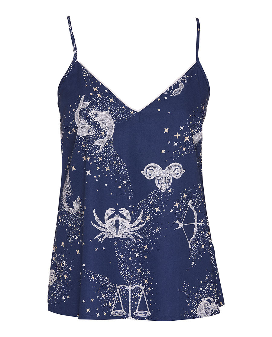 Celestial Nights Womens Zodiac Print Cami