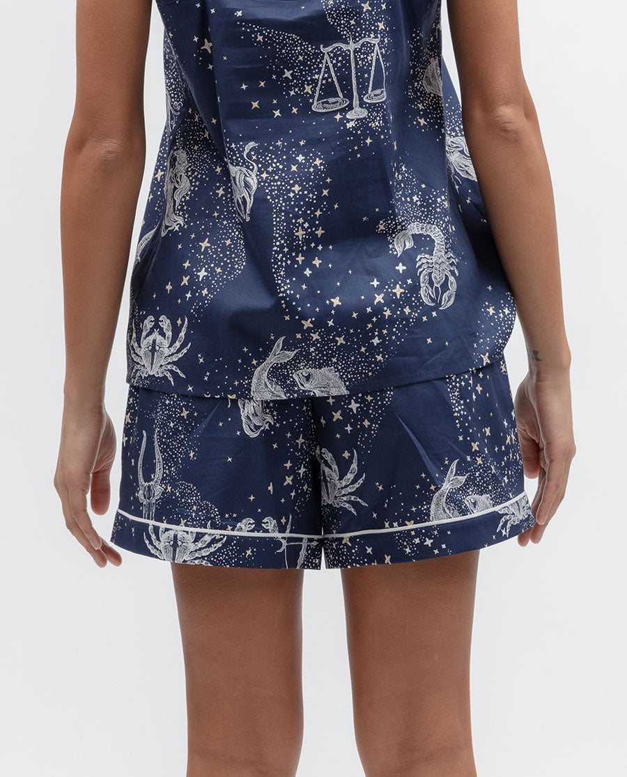 Celestial Nights Womens Zodiac Print Shorts