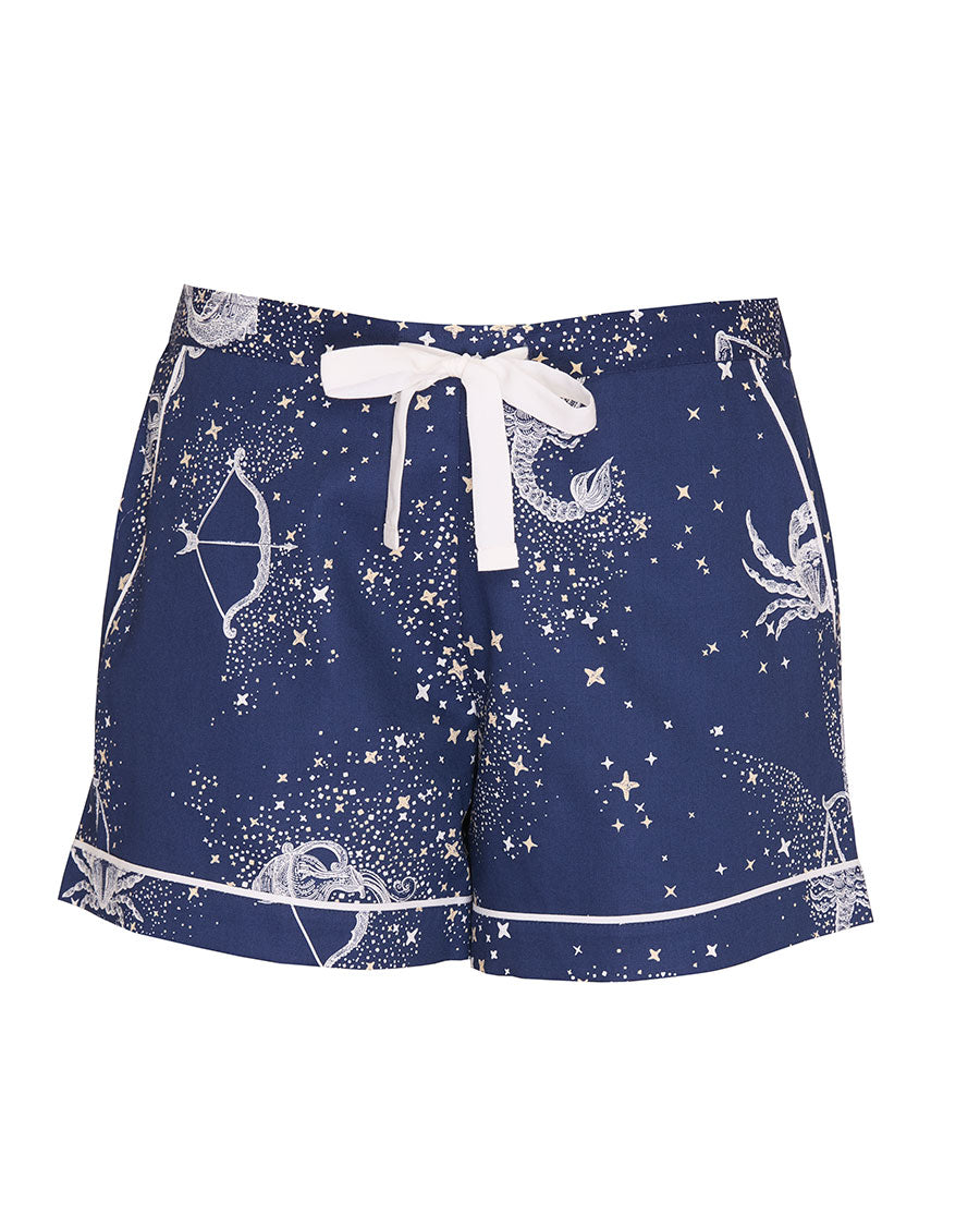 Celestial Nights Womens Zodiac Print Shorts