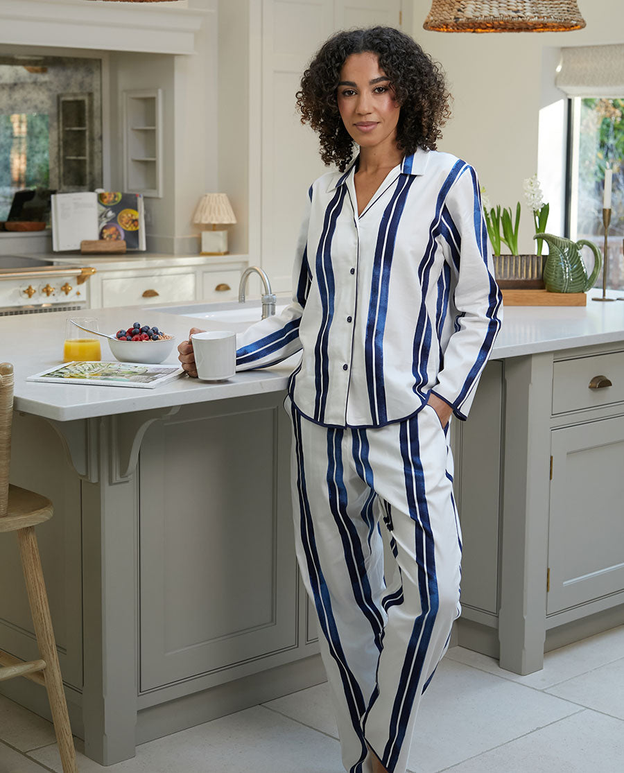 Celestial Nights Womens Printed Stripe Pyjama Set