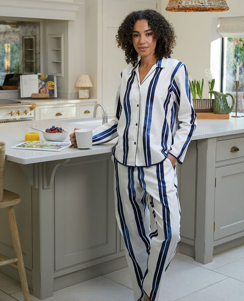 Celestial Nights Womens Printed Stripe Pyjama Set