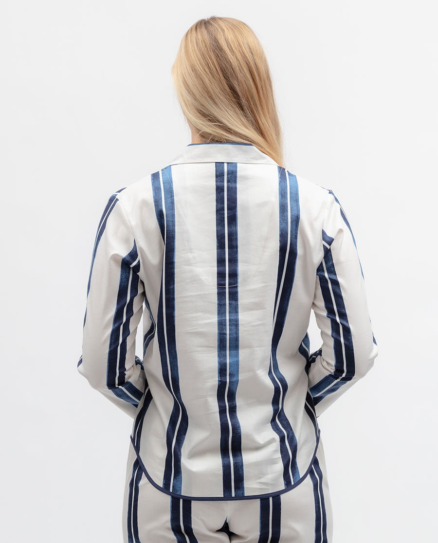 Celestial Nights Womens Printed Stripe Pyjama Top